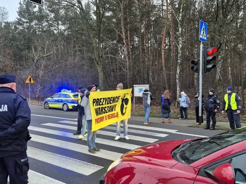 Akcja protestacyjna w Łomiankach