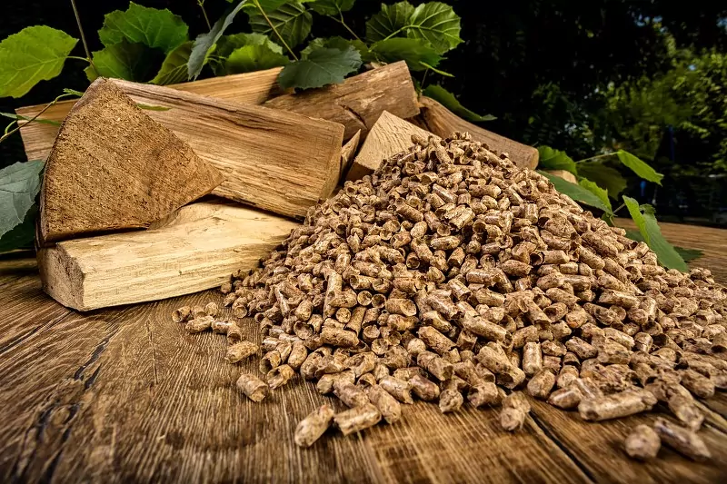Pellet z lokalnych wytwórni często jest świeży i pochodzi ze sprawdzonych źródeł, podczas gdy duże składy oferują certyfikowane paliwo z gwarancją stałej jakości. górka pelletu obok drewna