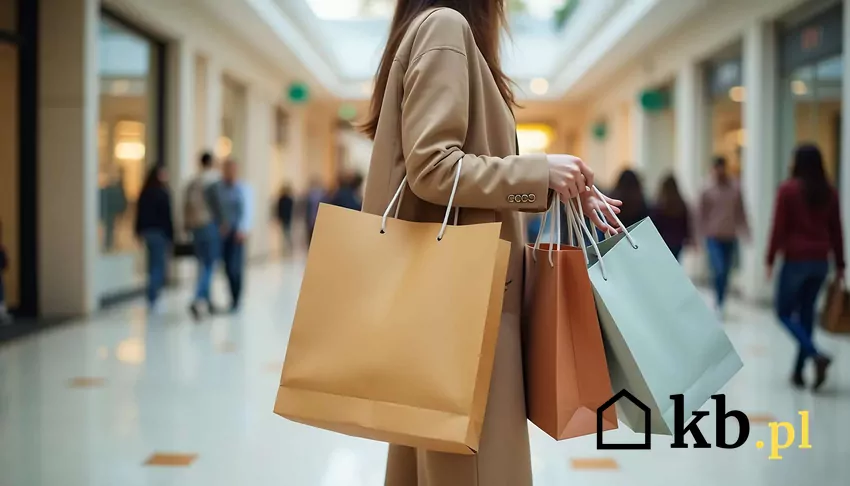 Kobieta z zakupami w galerii handlowej
