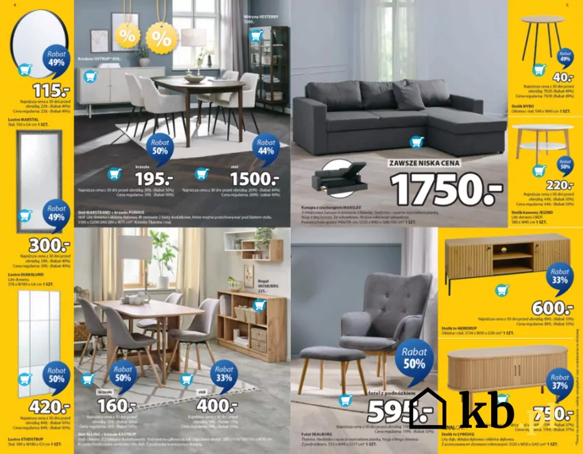 Dużo ciekawych mebli w niskich cenach Jysk - gazetka