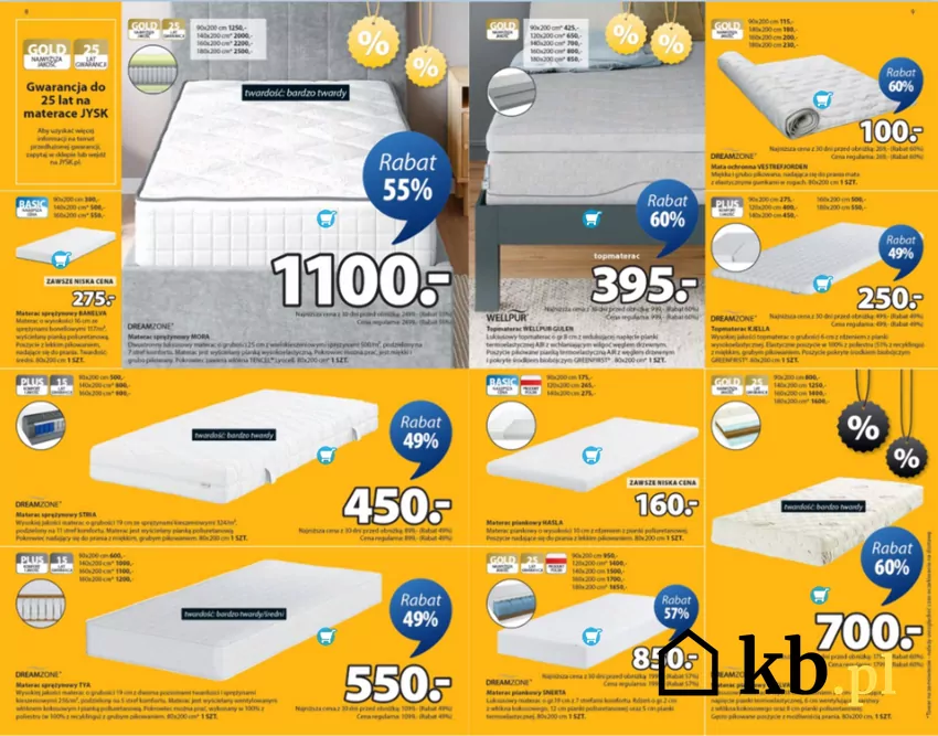 Wygodne materace w obniżonej cenie Jysk - gazetka