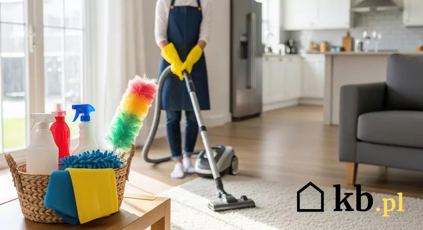 Kobieta odkurza