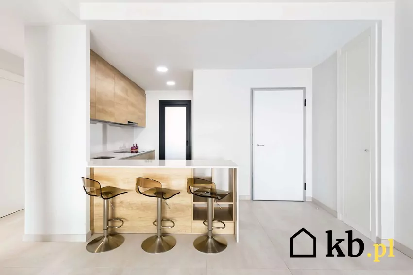 Nowoczesne wnętrze mieszkania z aneksem kuchennym
