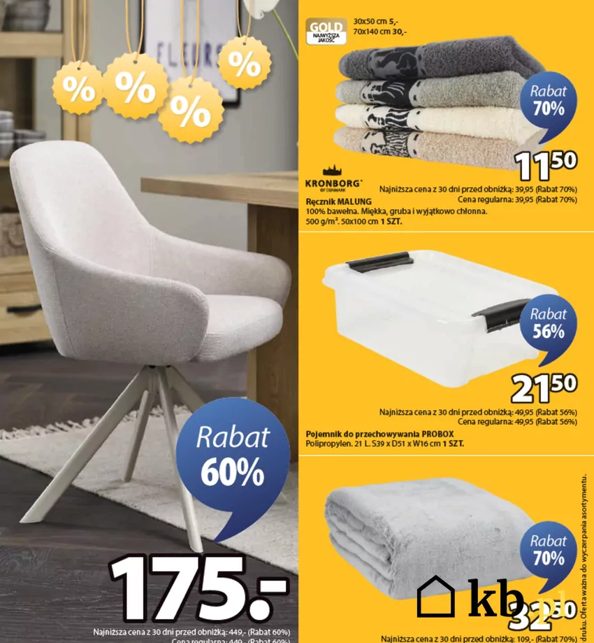 W promocji m.in. ręczniki i krzesła Jysk - gazetka