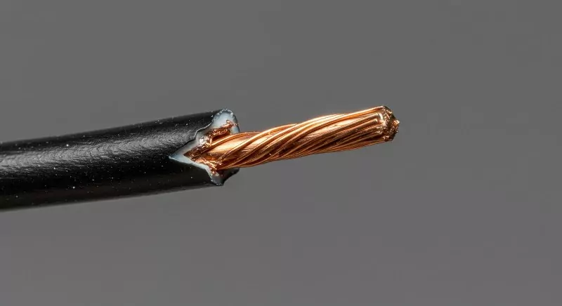 kabel z miedzianą końcówką