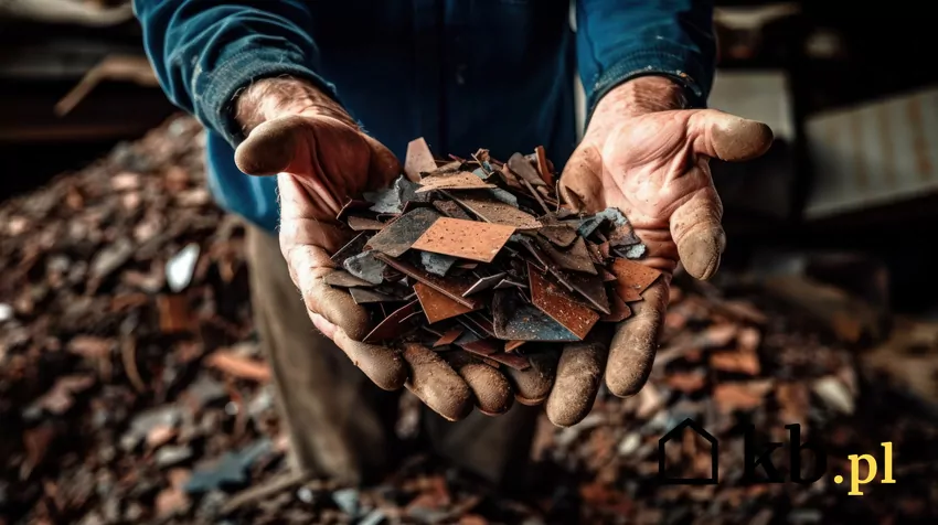 Zarobki zbieraczy złomu są uzależnione między innymi od nakładu pracy mężczyzna pokazuje fragmenty złomu