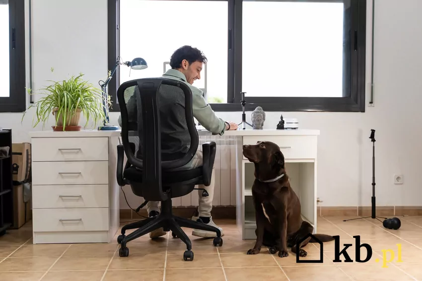 mężczyzna pracujący z domu