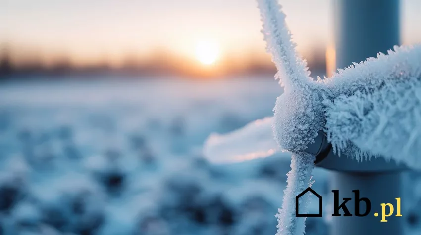 oblodzona turbina wiatrowa