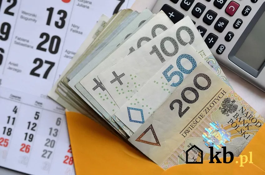 pieniądze, kalendarz, kalkulator