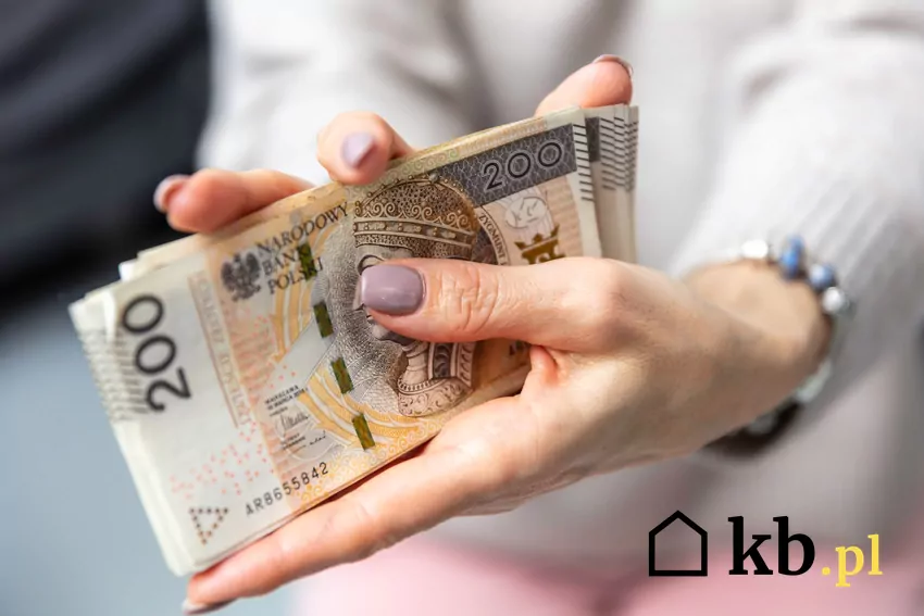 kobieta trzyma w dłoniach plik banknotów