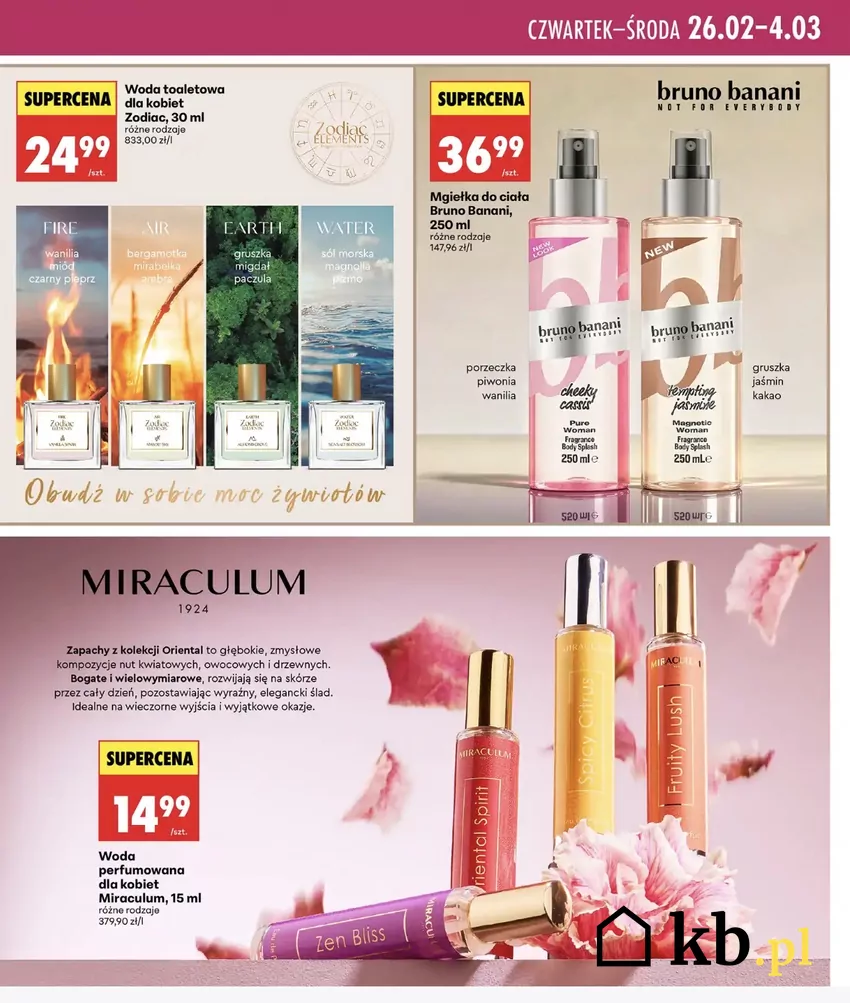 Super cena na te mgiełki obowiązuje od 26 lutego do 4 marca Promocje w Biedronce