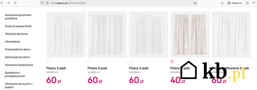 Oferta firan Pepco to ciekawe warianty, wśród których każdy znajdzie coś dla siebie, fot. pepco.pl Firany Pepco