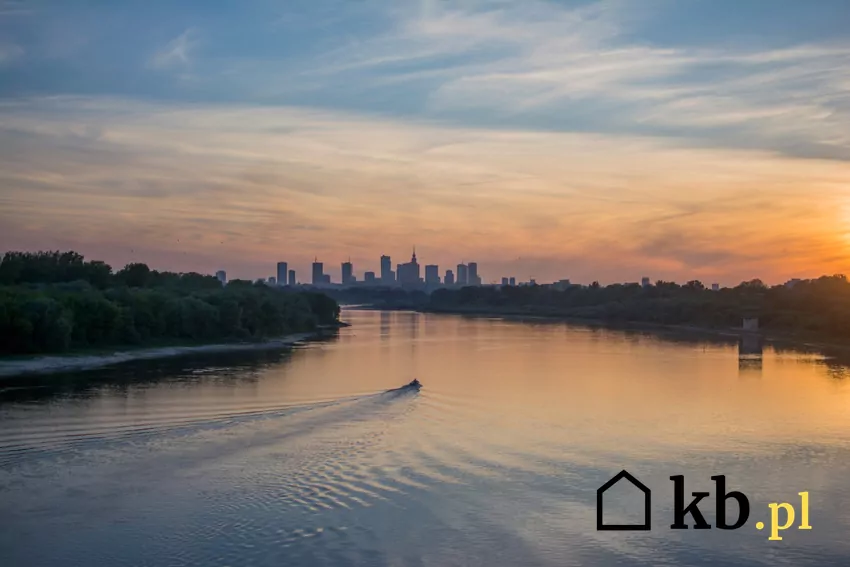Wisła o zachodzie słońca