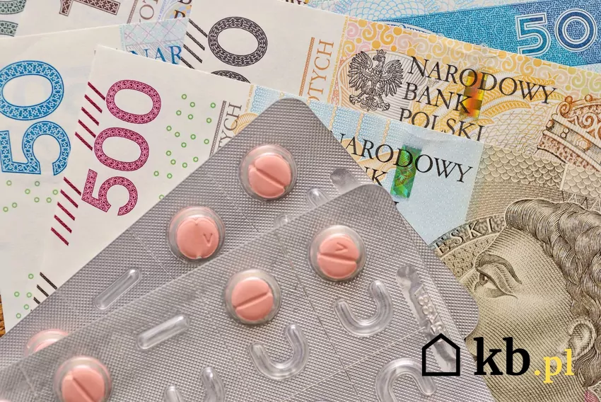 pieniądze, tabletki, leki