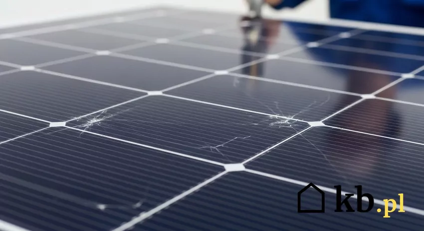 popękany panel fotowoltaiczny