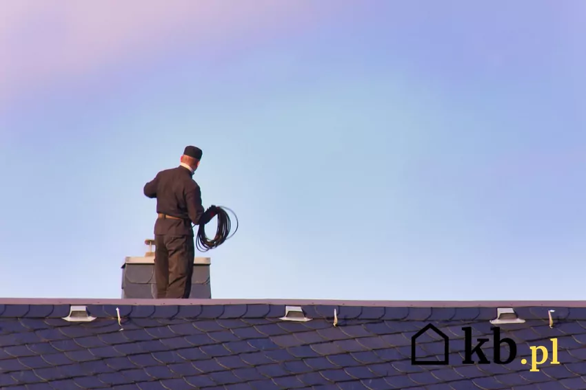 kominiarz na dachu