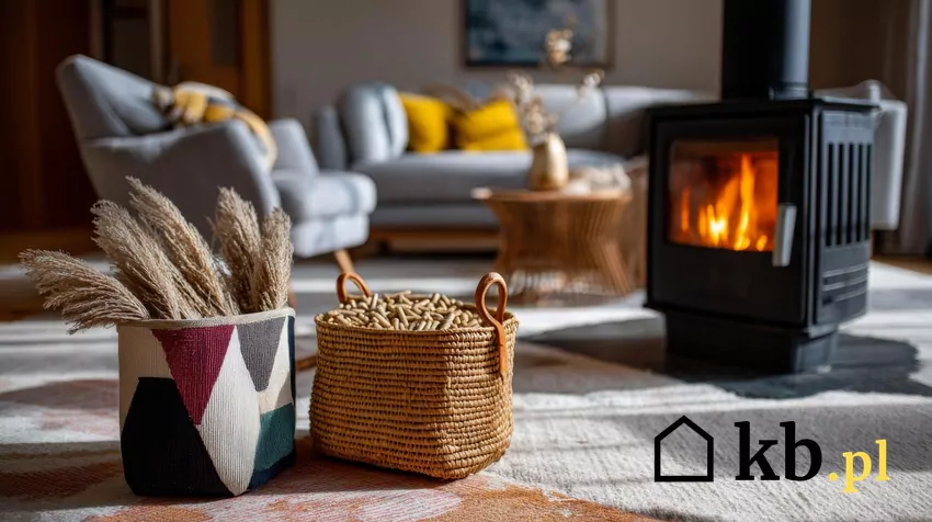 worek z pelletem w salonie