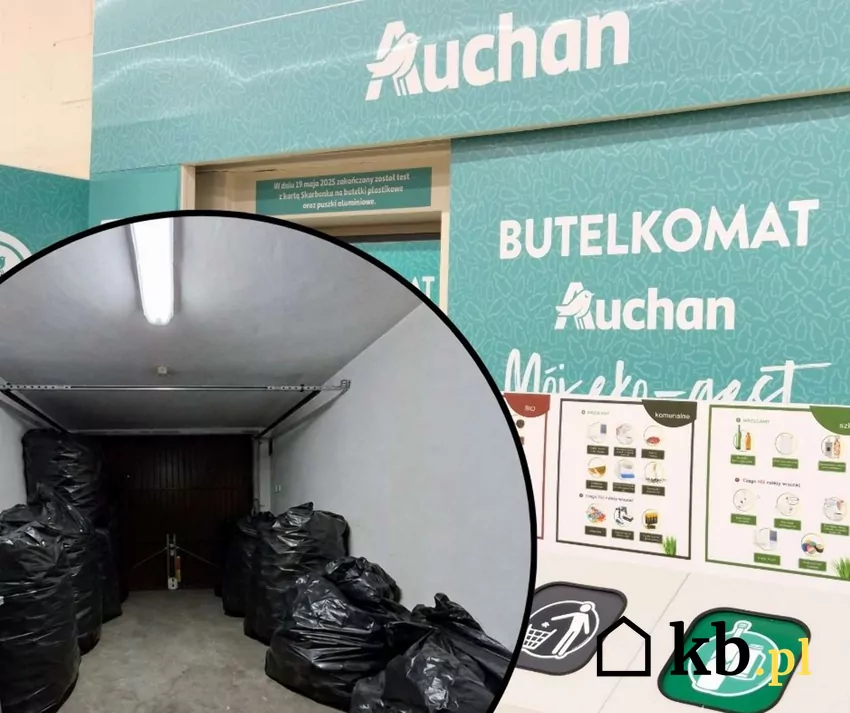 Butelkomat i worki z butelkami Wiktora