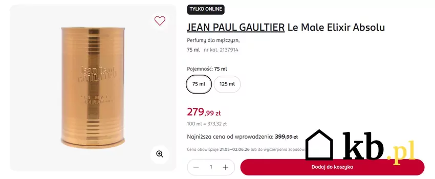 JEAN PAUL GAULTIER Le Male Elixir Absolu w znacznie niższej cenie niż zwykle Rossmann - gazetka