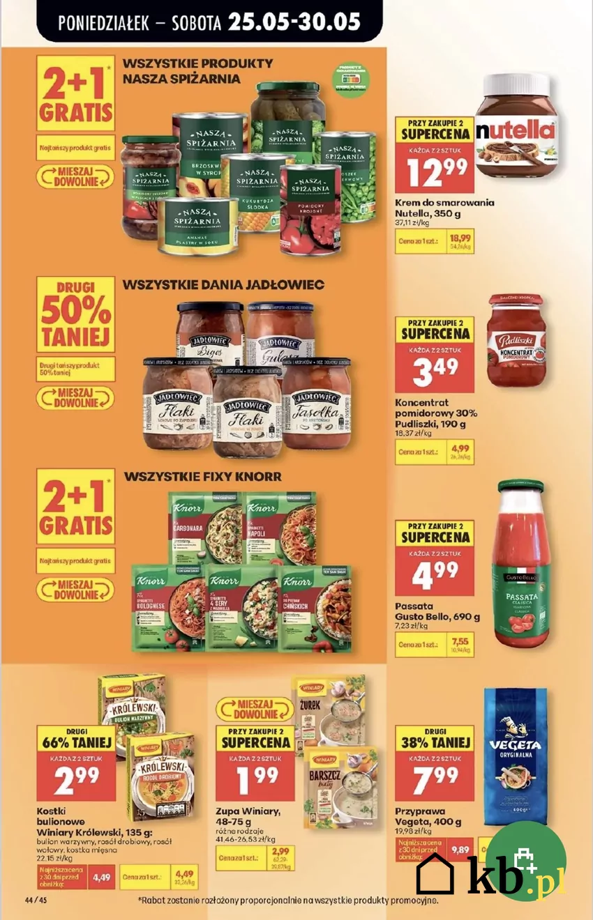 Wszystkie dania gotowe Jadłowiec przeceniono o 50% na drugą sztukę Promocje w Biedronce