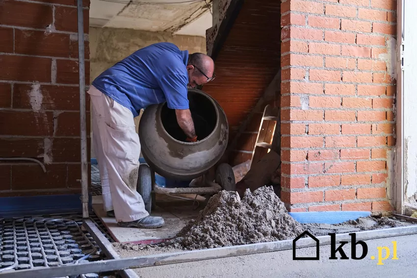 Zaprawa betonowa wyrobiona w betoniarce