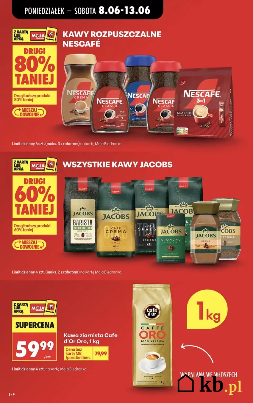Wszystkie kawy Jacobs objęto 60% rabatu w tym tygodniu Promocje w Biedronce