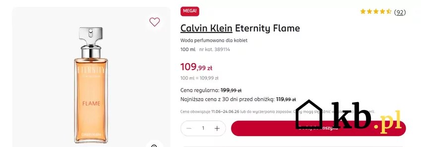 Calvin Klein Eternity Flame aż 90 zł taniej! Rossmann - gazetka