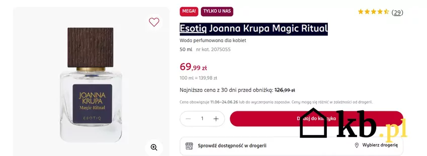 Esotiq Joanna Krupa Magic Ritual w niższej cenie Rossmann - gazetka