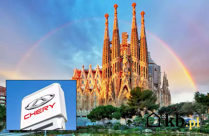 Sagrada Familia z logo Chery