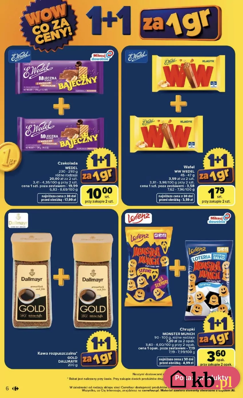 200 g kawy rozpuszczalnej Dallmayr Gold w super cenie w Carrefour - 1+1 za 1 grosz Promocje w Carrefour