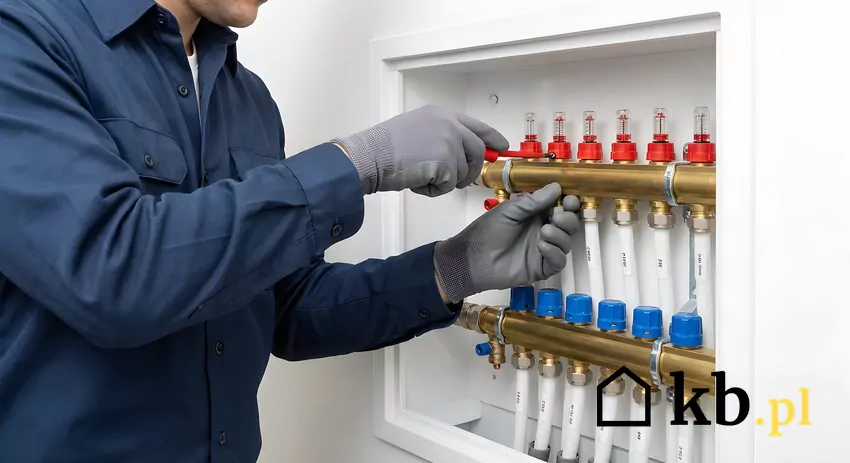 Hydraulik pokazuje, jak odpowietrzać instalację ogrzewania podłogowego hydraulik odpowietrza instalację grzewczą