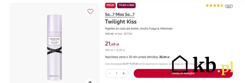 Mgiełka do ciała dla kobiet w rewelacyjnej cenie Rossmann - gazetka