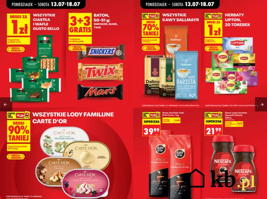 W obniżonej cenie kawa, lody i słodycze Biedronka - gazetka