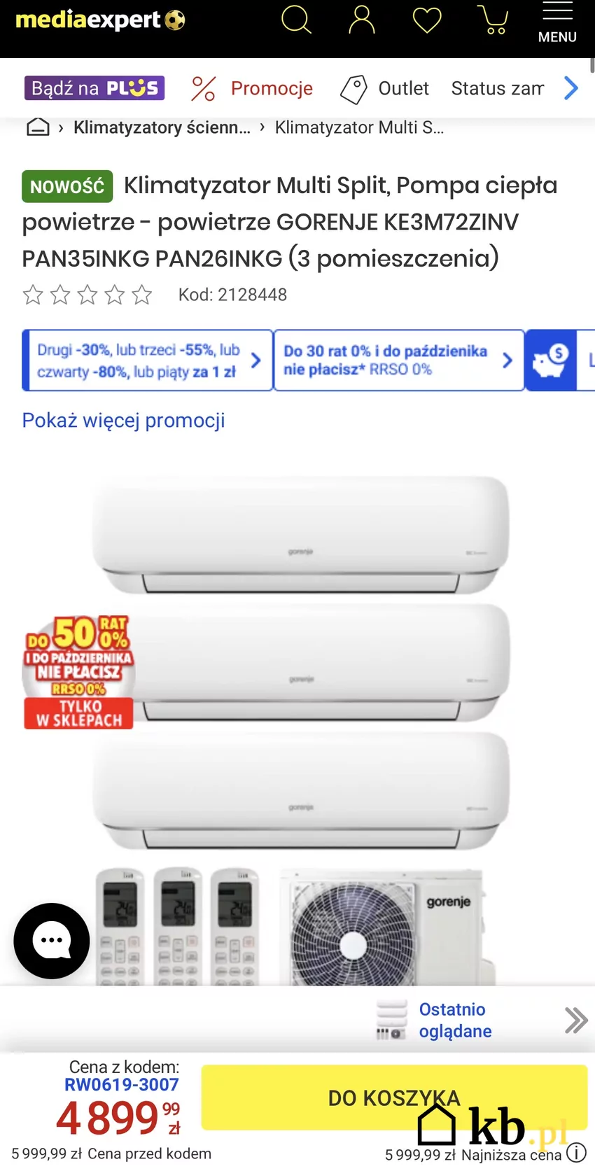 Klimatyzator Gorenje w super cenie ze specjalnym kodem Promocja w Media Expert