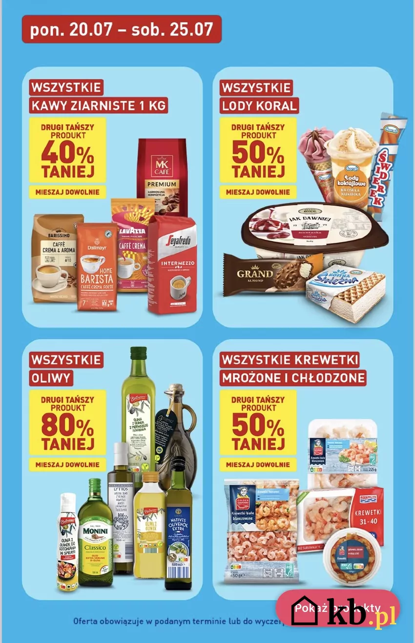 Wszystkie oliwy objęto rabatem 80% na drugą, tańszą sztukę Promocje w ALDI