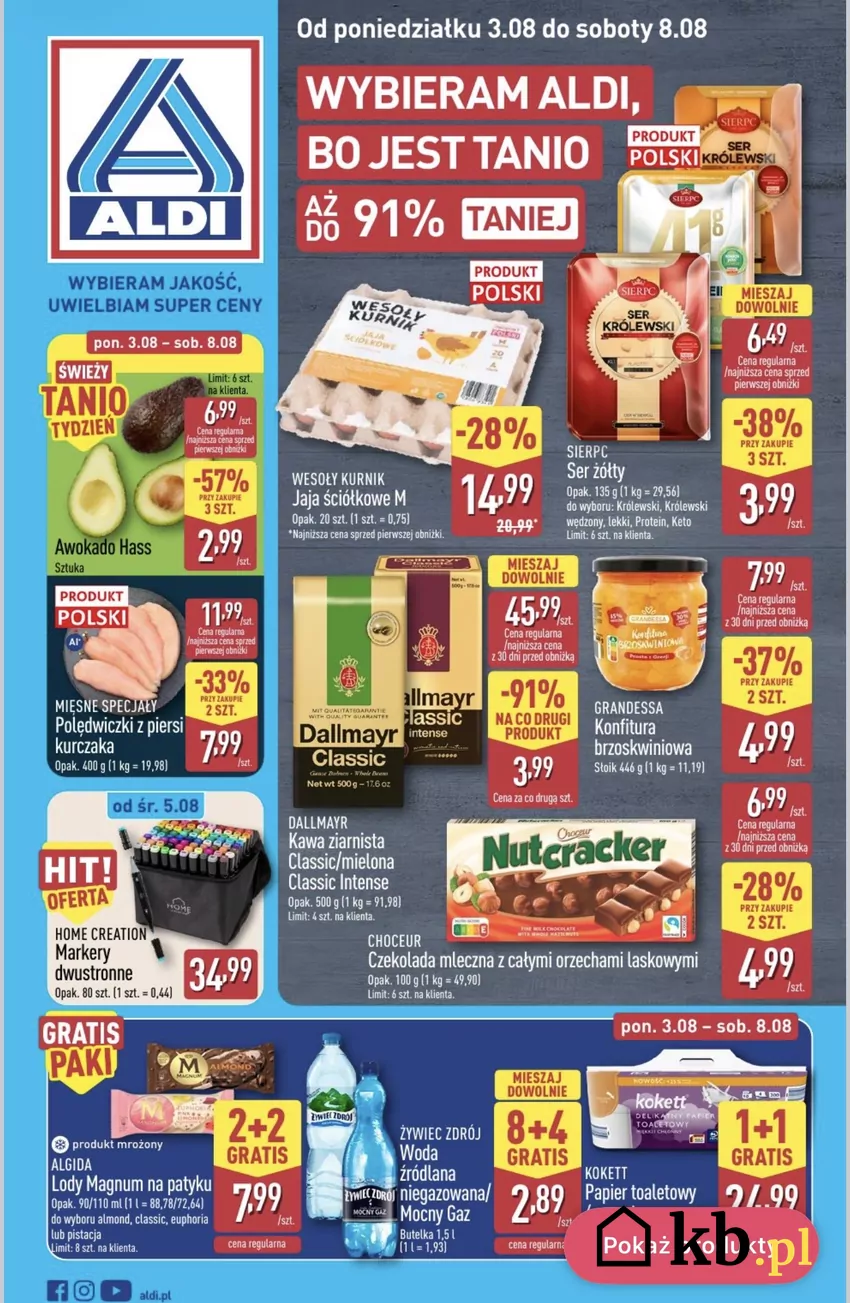 Kawa ziarnista Dallmayr Classic lub kawa mielona Dallmayr Classic Intense za 3,99 zł/co drugą paczkę Promocje w ALDI