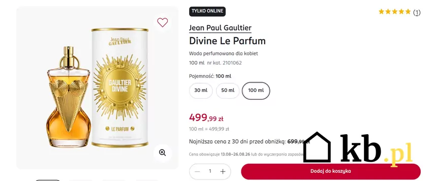 Jean Paul Gaultier Divine Le Parfum aż 200 zł taniej Rossmann - gazetka