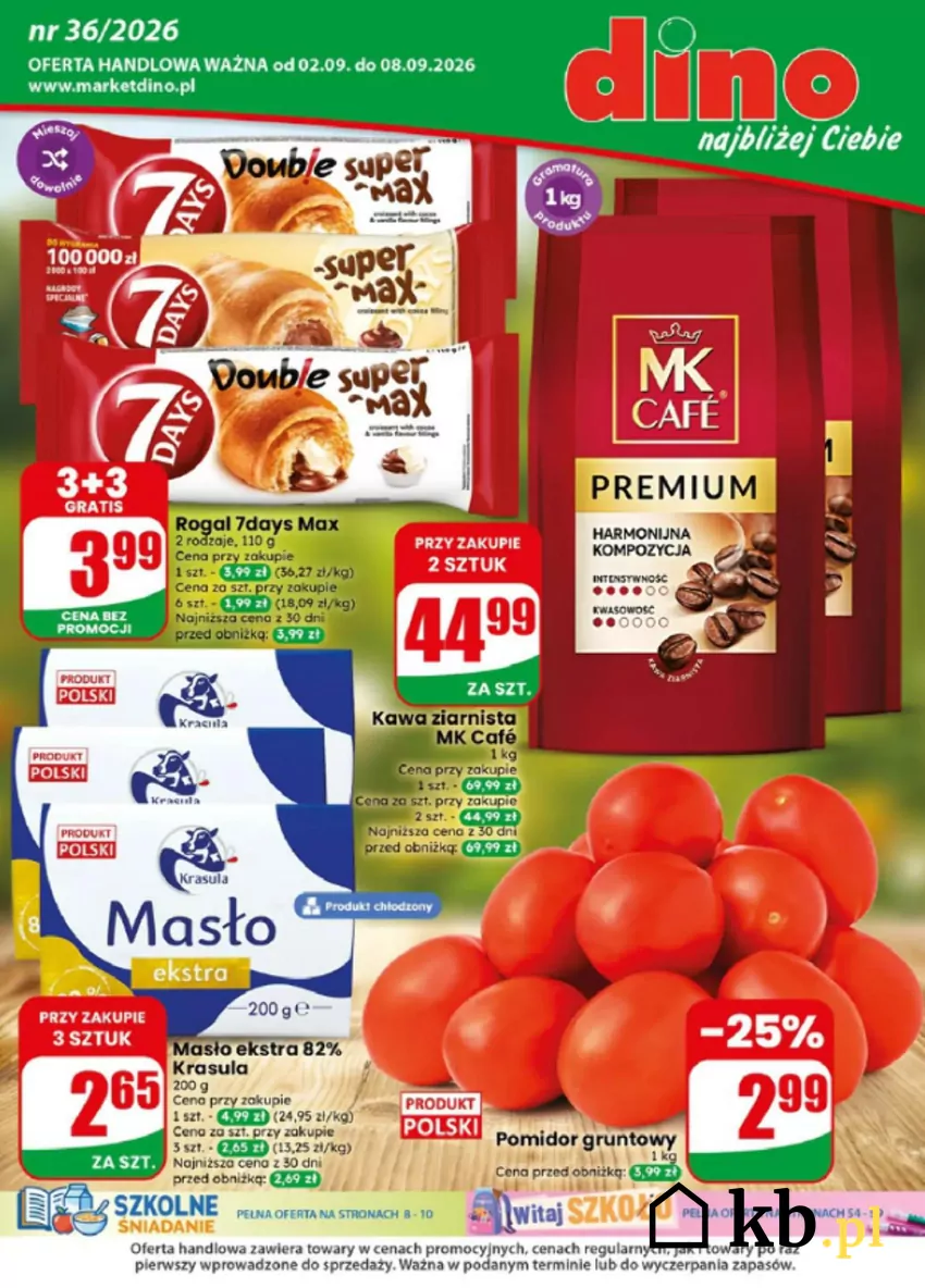 W promocji m.in. kawa ziarnista i masło Dino - gazetka