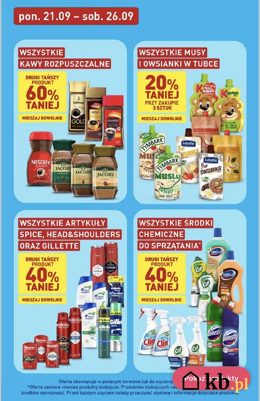Wszystkie kawy rozpuszczalne z rabatem 60% hna drugą, tańszą sztukę w ALDI Promocje w ALDI