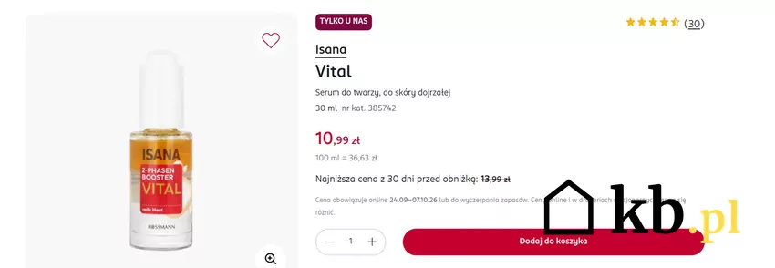 Serum do skóry dojrzałej w okazyjnej cenie Rossmann - gazetka