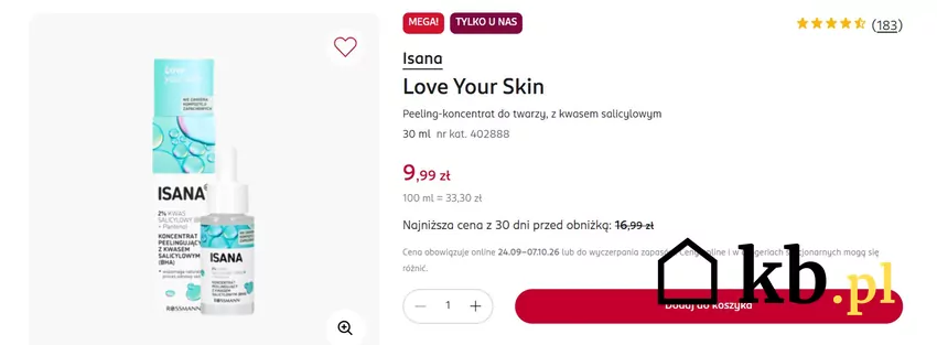 Peeling-koncentrat do twarzy za mniej niż 10 zł Rossmann - gazetka