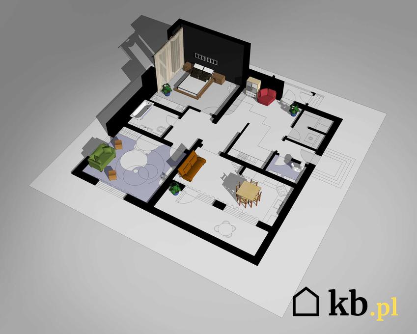 Rzut domu 3D z góry, a także na co zwrócić uwagę przy planowaniu wyposażenia i rozkładu pomieszczeń krok po kroku