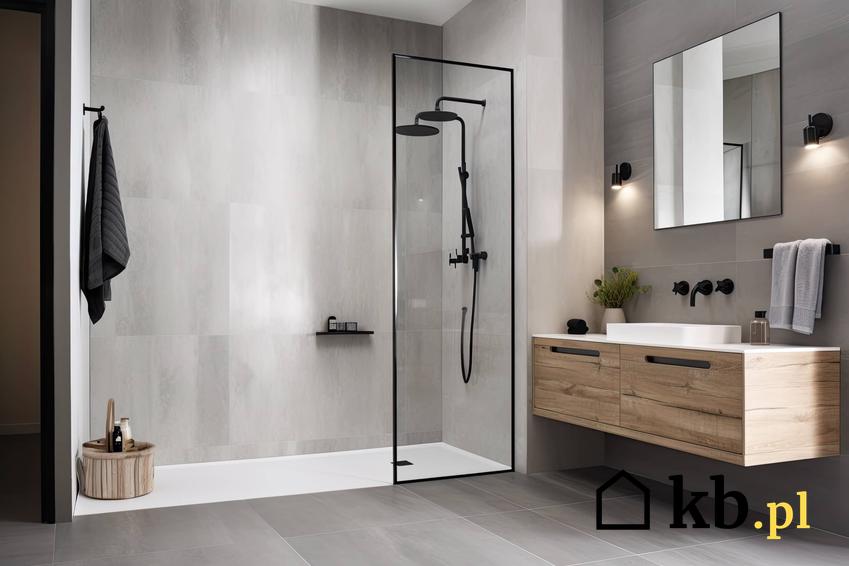 Łazienka z prysznicem w nowoczesnym stylu, a także porady, jaka powinna być wysokość baterii prysznicowej